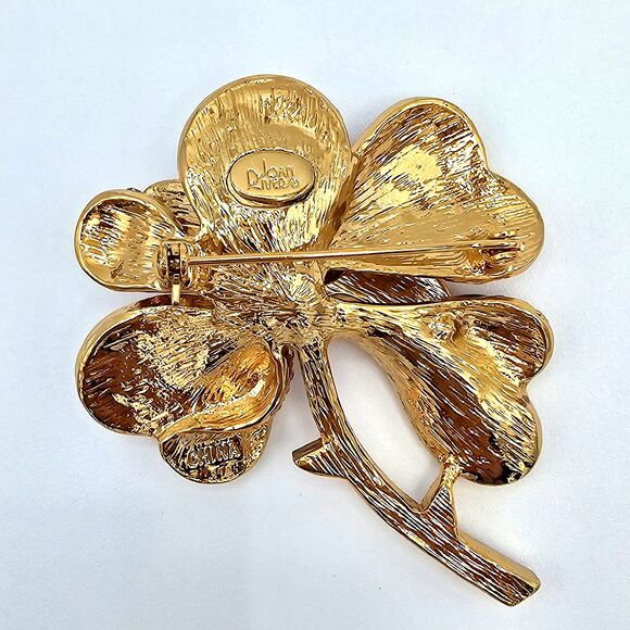 Joan Rivers Flower Brooch Vtg Pink Heart Petal Pave Crystal Swarovski RARE Pin - Picture 9 of 12